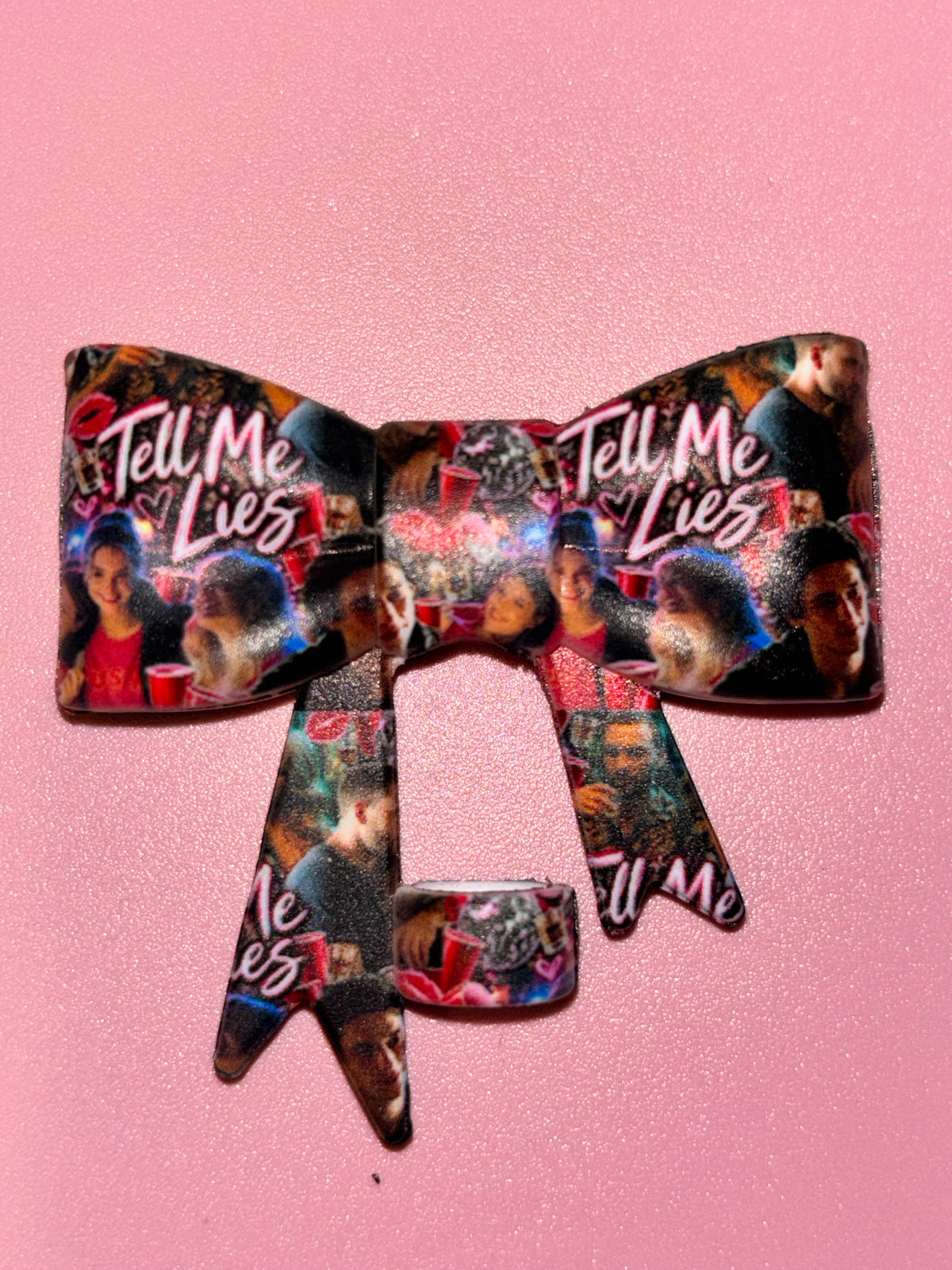 Tell Me Lies Pink & Red Collage - Bow