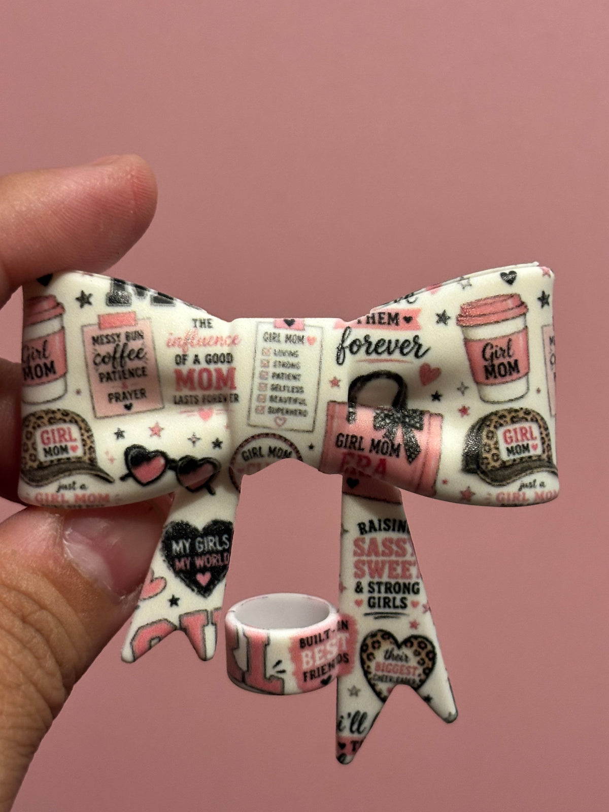 Girl Mom Pink & Leopard Collage - Bow