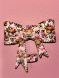 Highland Cows Pink Boots & Leopard Hearts - Bow