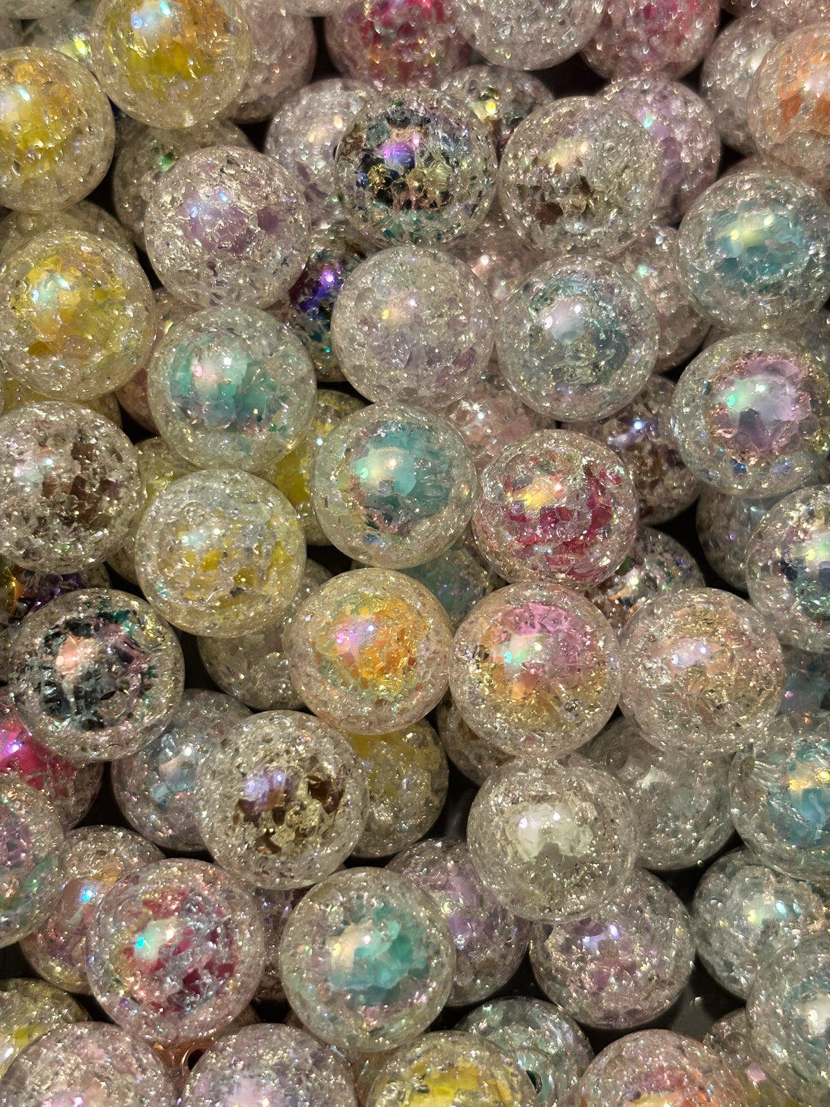 Multicolor Iridescent Crackle 16mm (10pcs)
