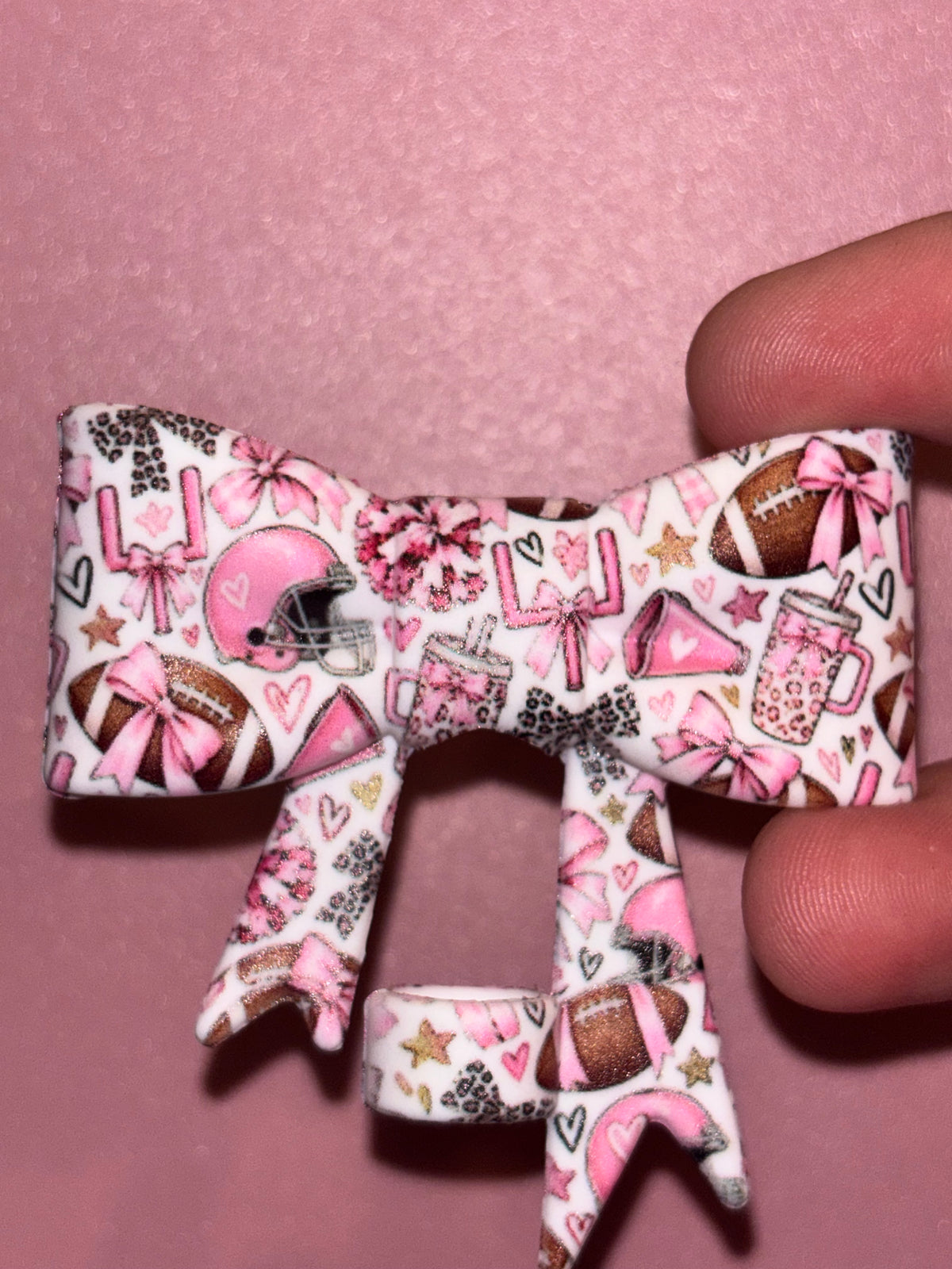 Pink Football & Coquette Bows - Bow