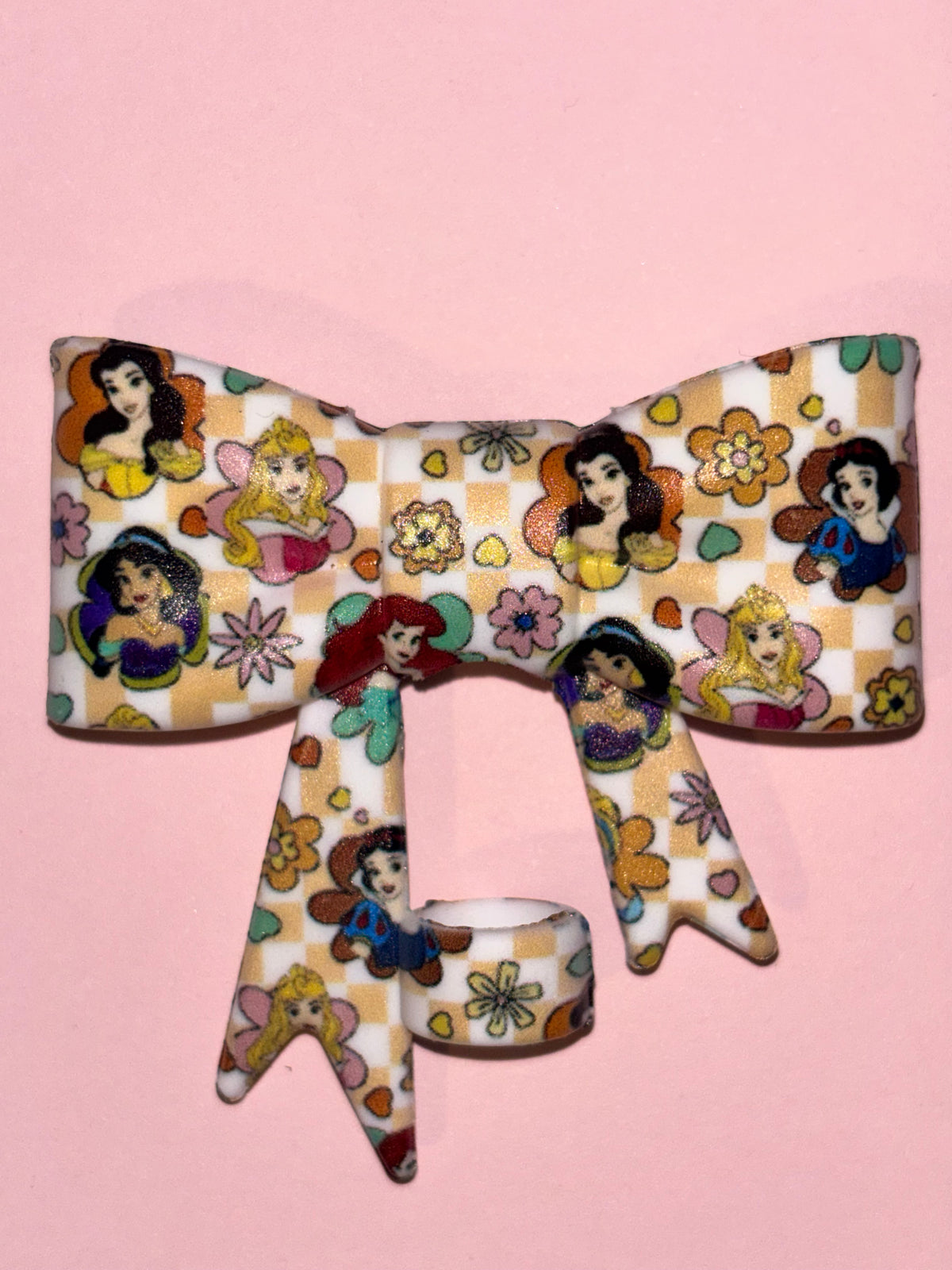 Princess Floral Checkerboard - Bow