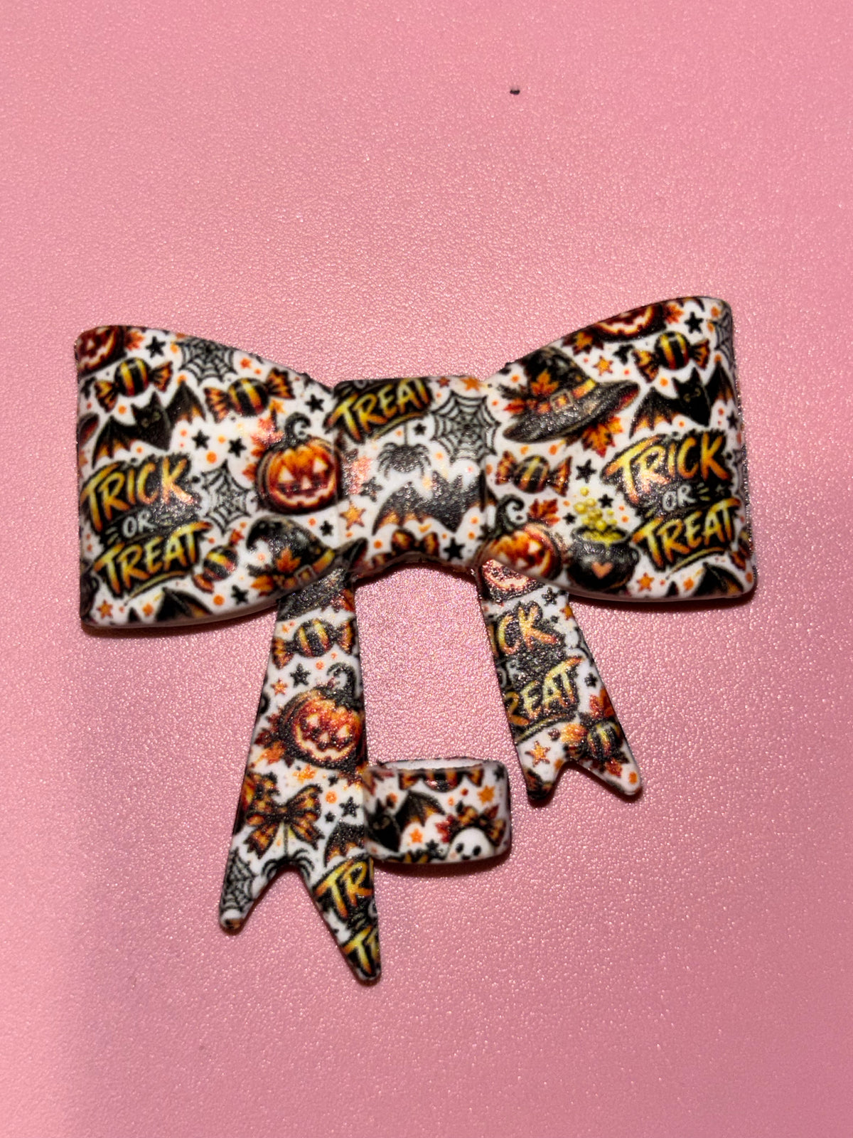 Trick or Treat Pumpkins Bats & Witch Hats - Bow