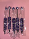 Purple Fuzzy Heart Pen