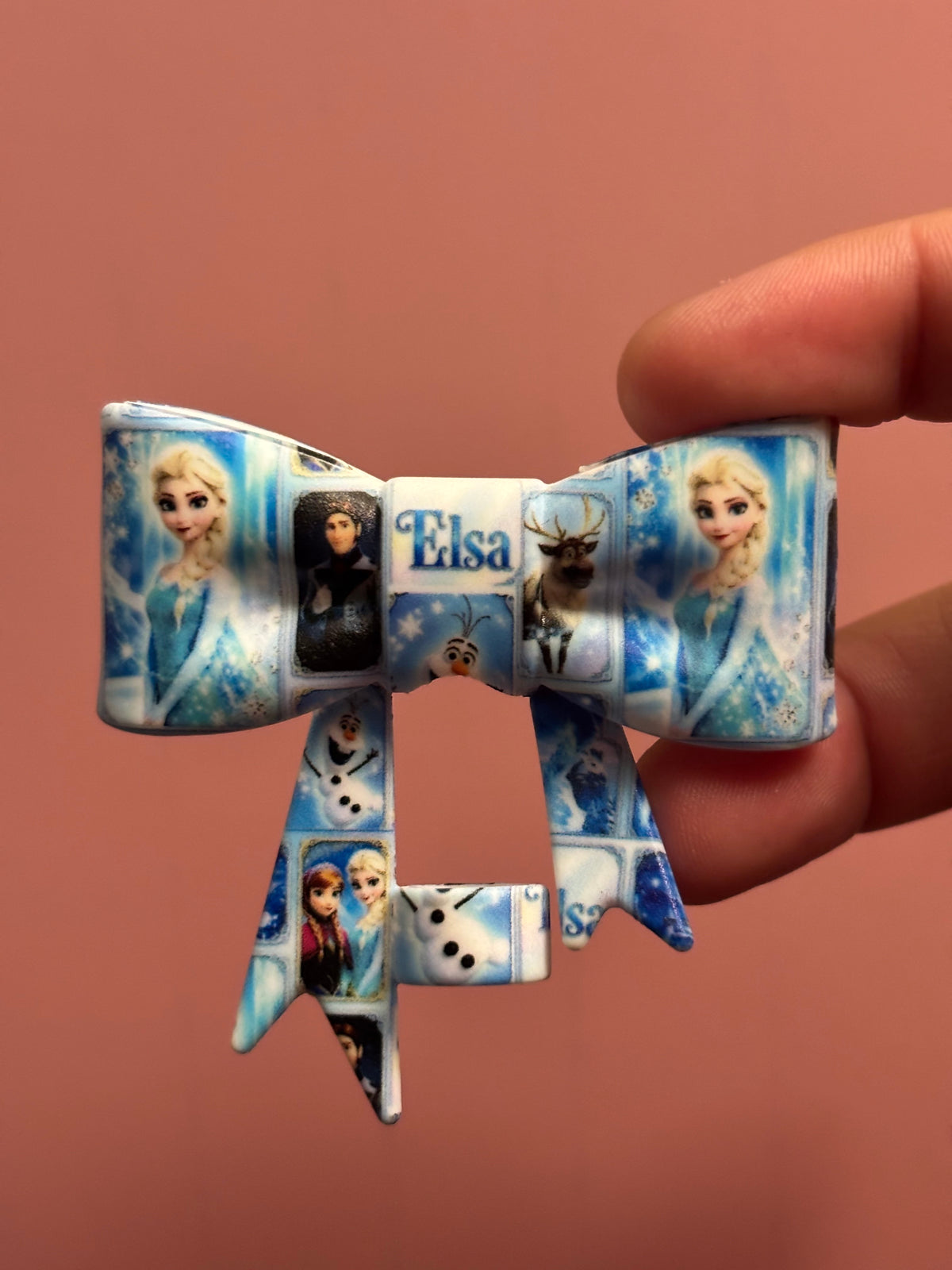 Frozen Elsa & Friends Blue Collage - Bow