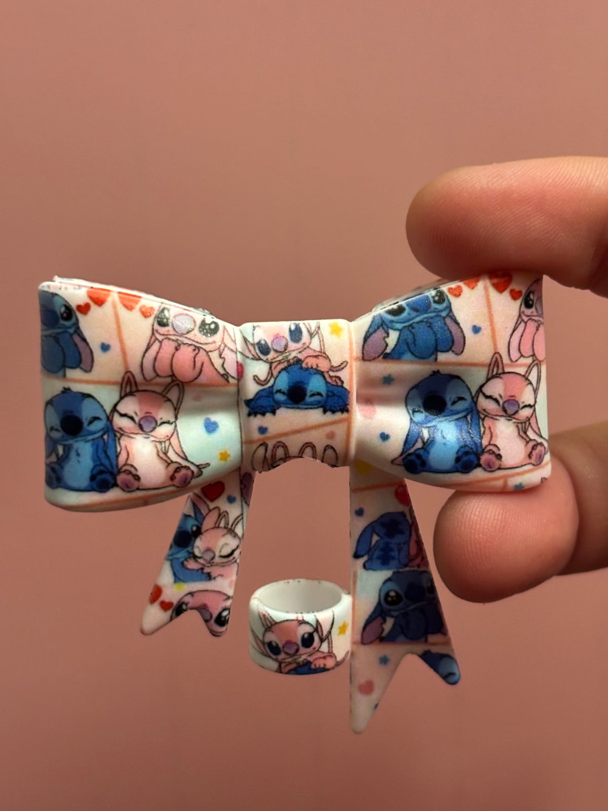 Stitch & Angel Pastel Hearts - Bow