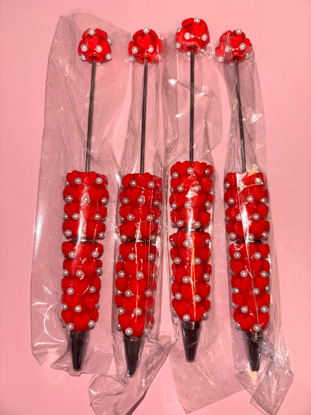 Red Fuzzy Heart Pen