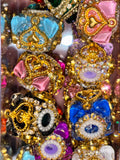 Gold-Tone Heart Fancy Beads - Multicolor Mix Pack (6pcs)