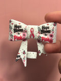 Hope Blooms in Pink Ribbon & Floral - Bow