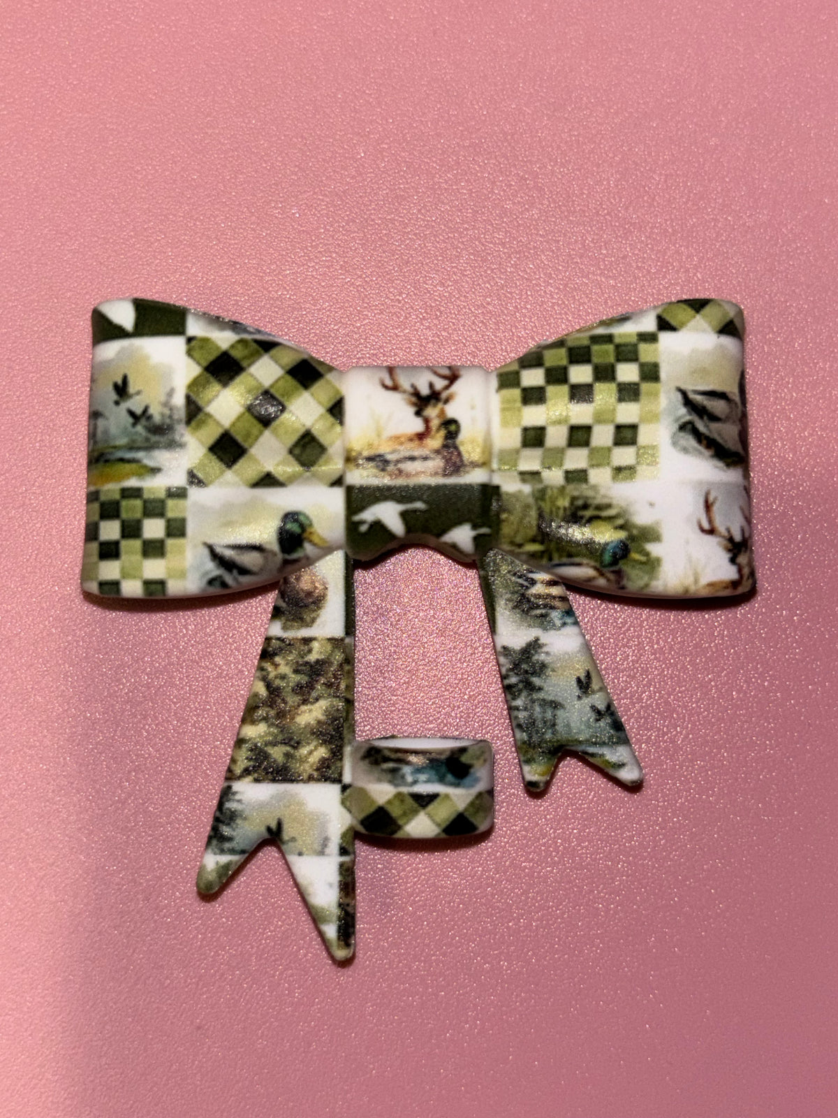 Mallard Ducks Deer & Green Patchwork - Bow