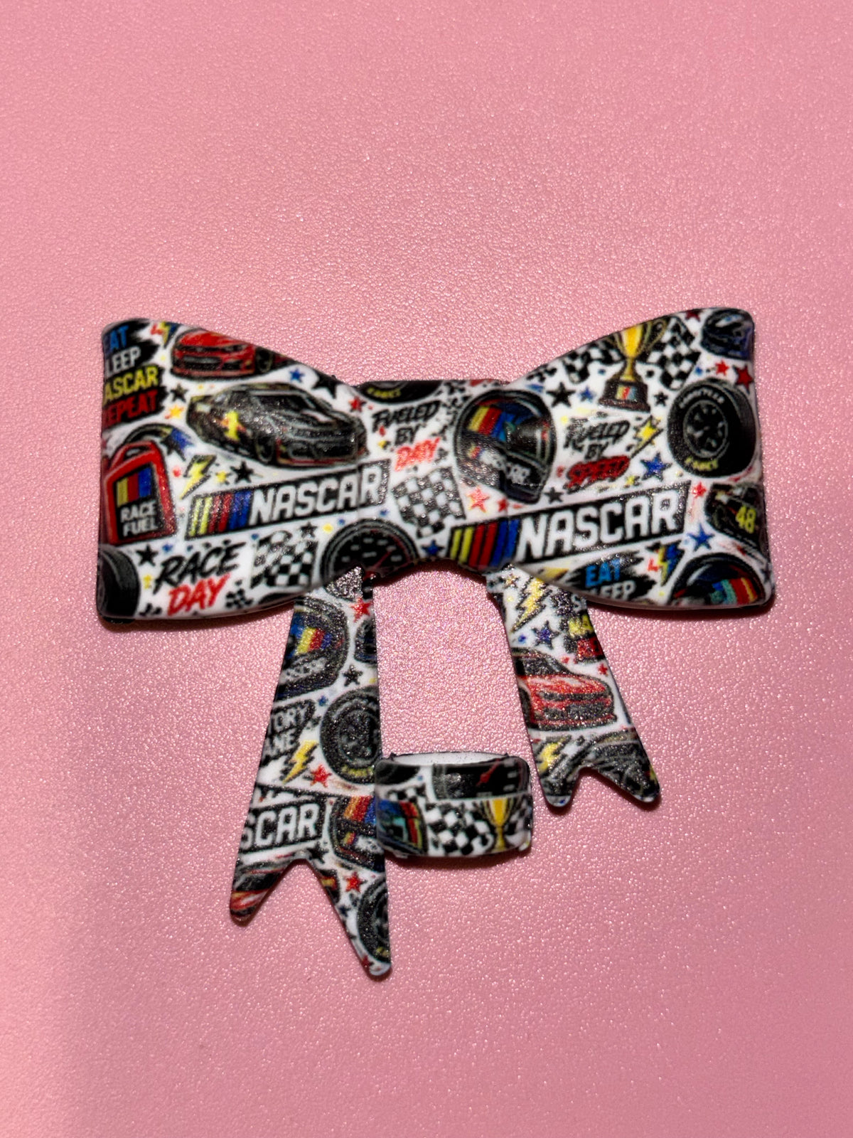 NASCAR Race Day Cars & Checkered Flags - Bow