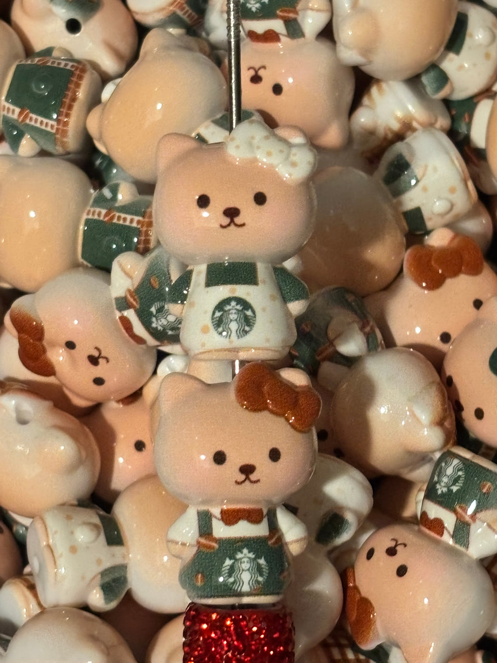 Starbs Barista Bear Bow Beads (5pcs)