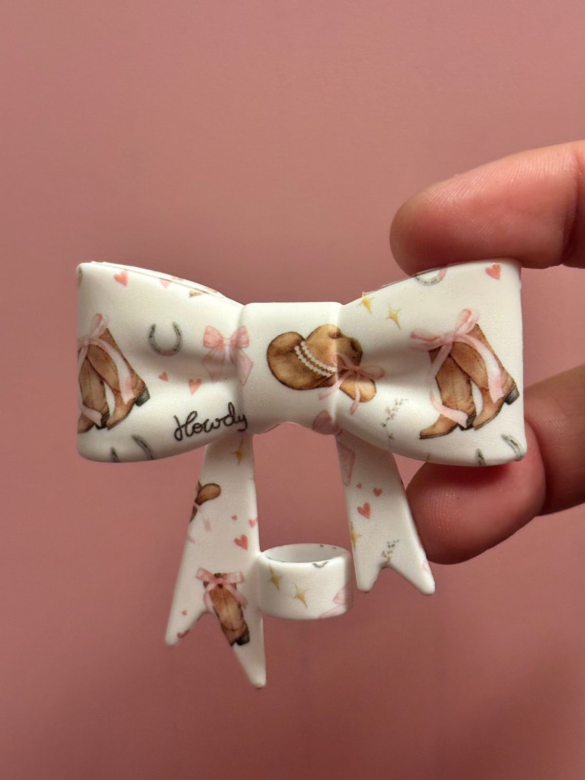 Howdy Cowboy Boots & Pink Bows - Bow