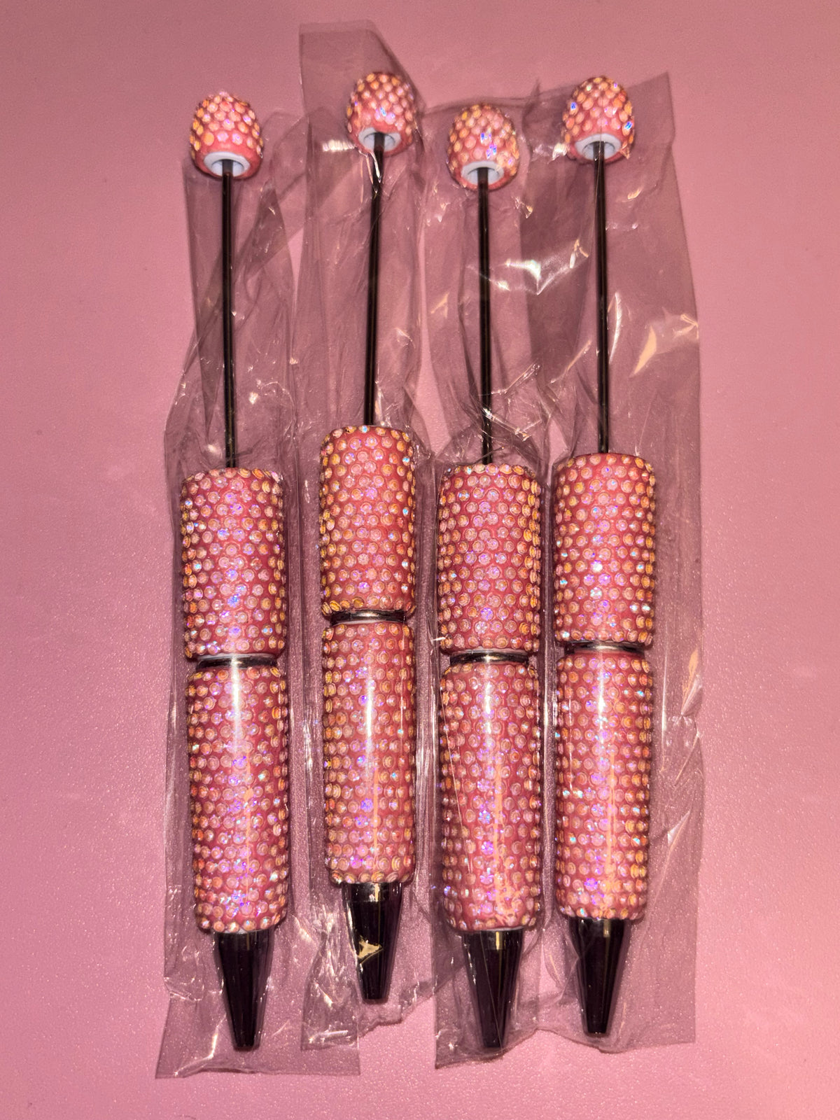 Peach Iridescent Rhinestone - Pen