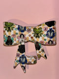 Star Wars Flower Faces & Yellow Checkerboard - Bow