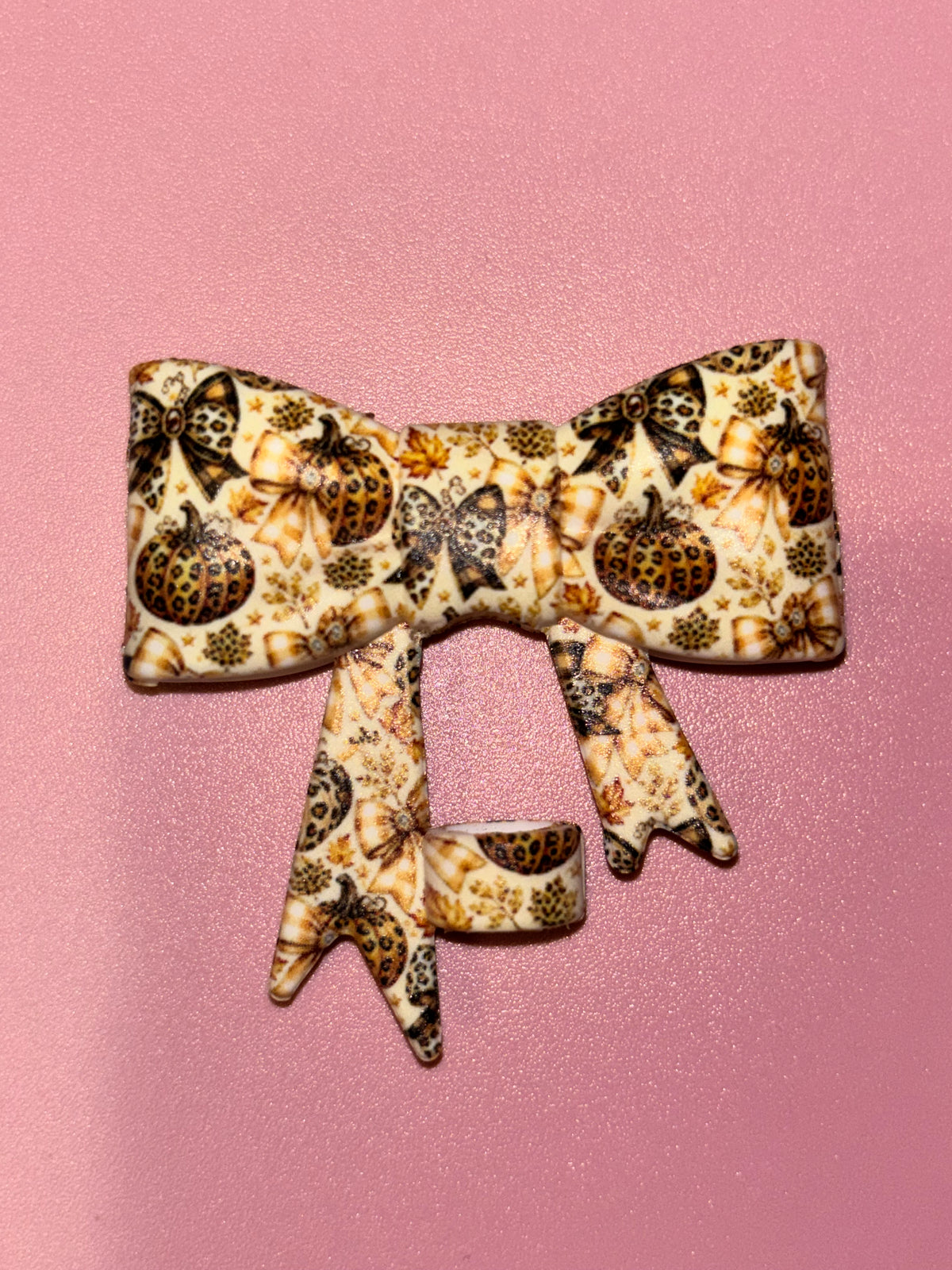 Leopard Pumpkins & Gold Bows - Bow