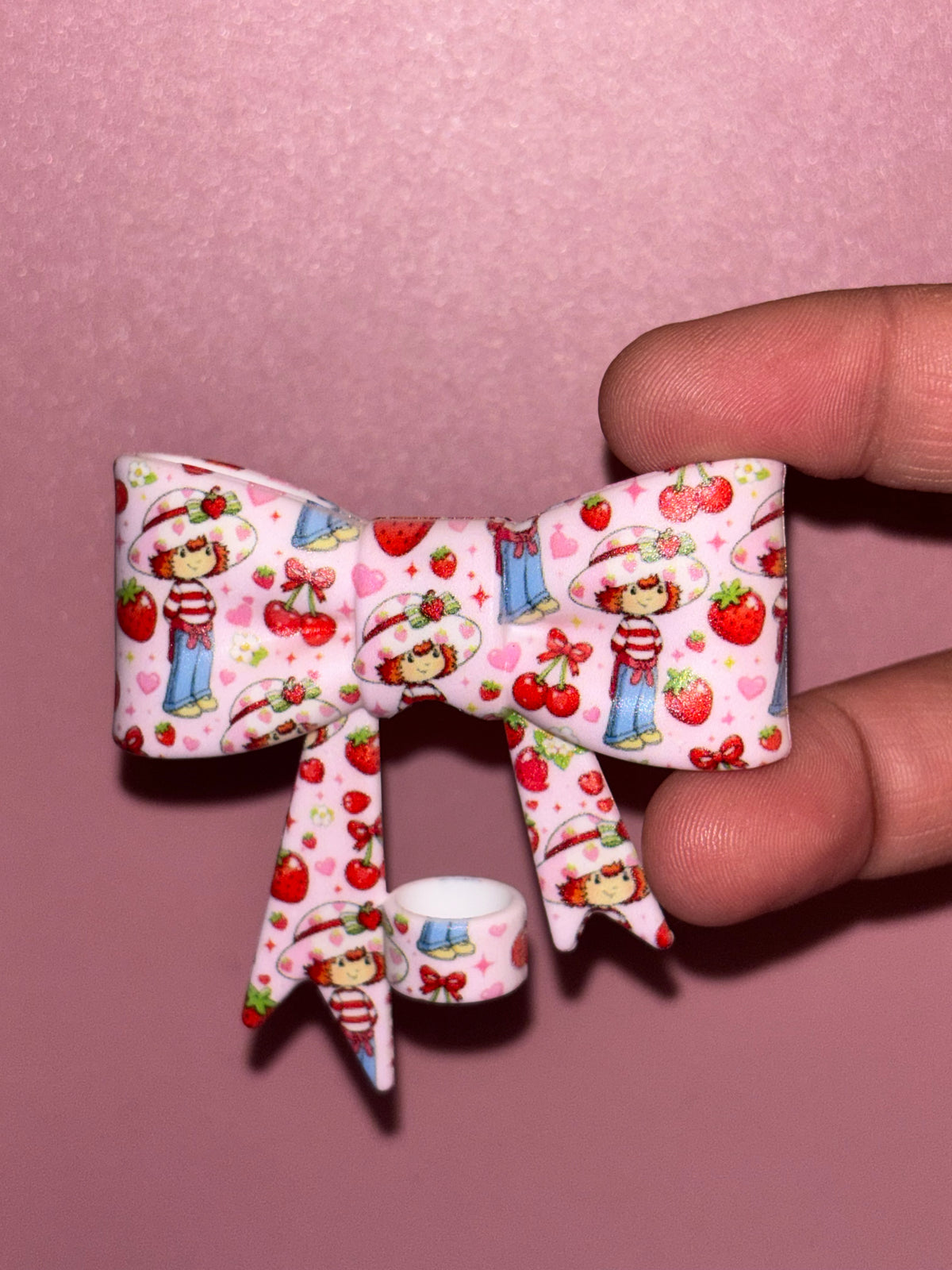 Strawberry Shortcake Jeans & Pink Hearts - Bow