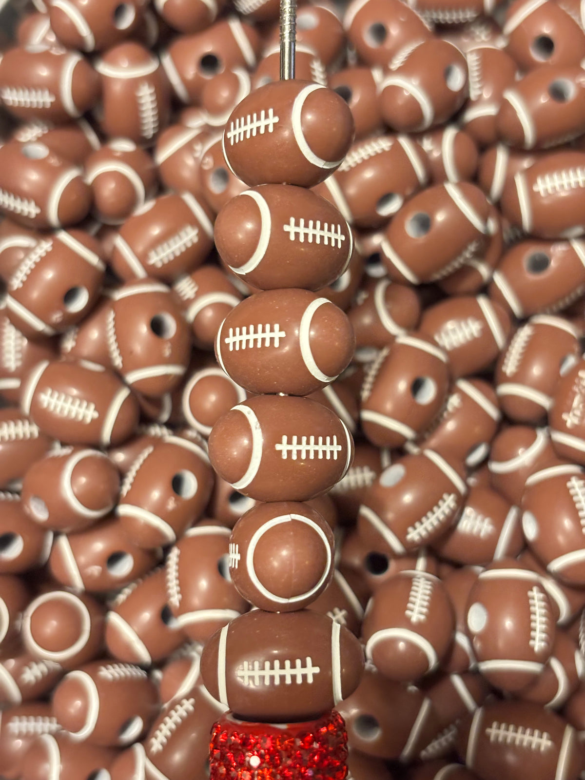 Brown Football Shaped Beads (10pcs)