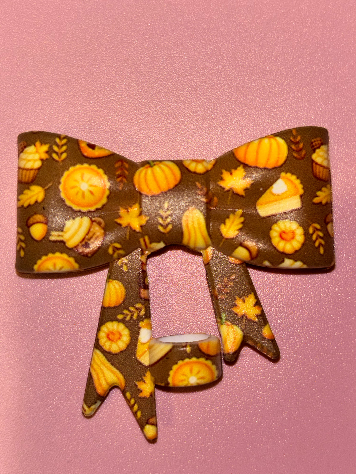 Autumn Pumpkin Pies Cupcakes & Fall Leaves - Bow