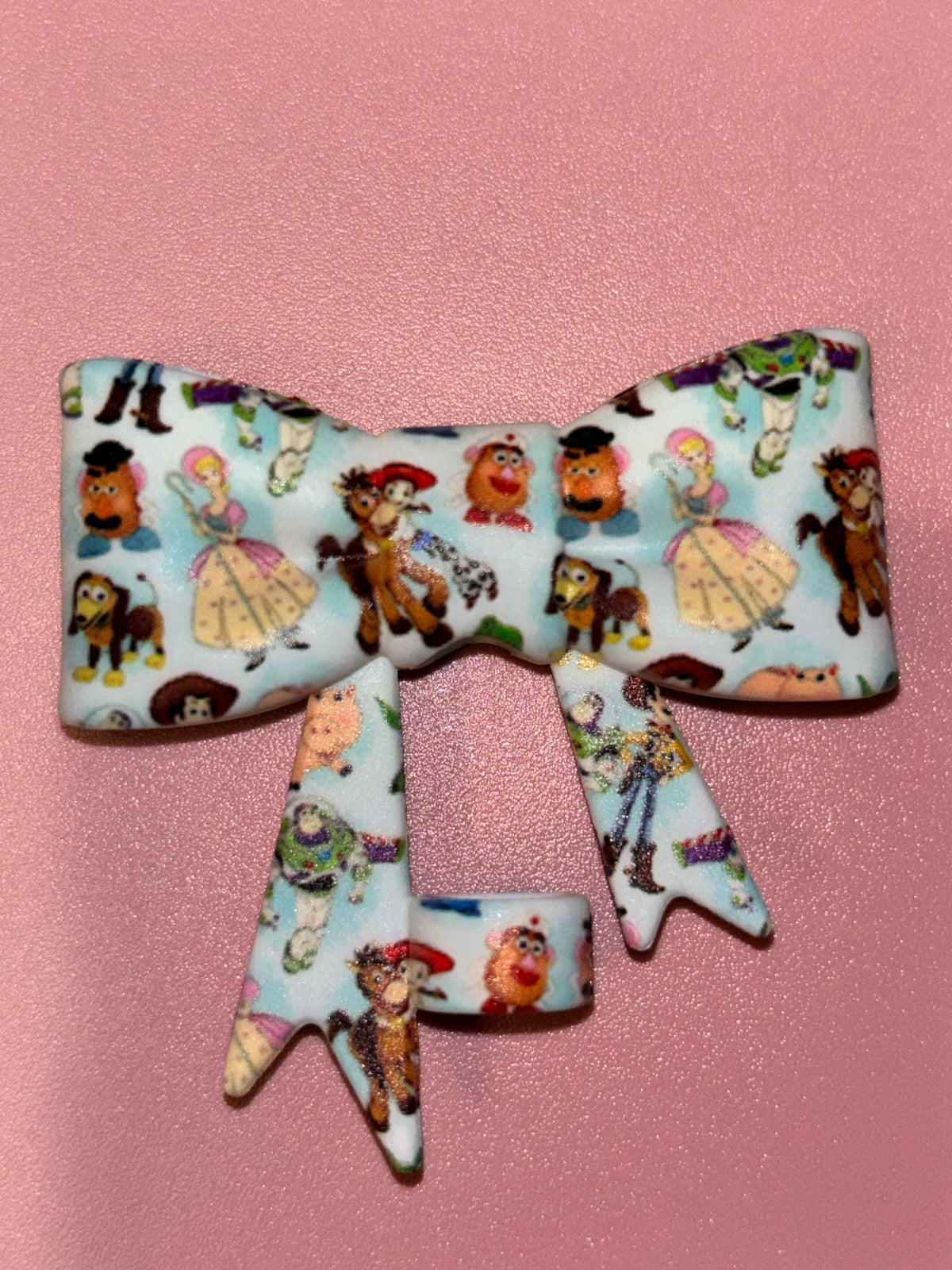 Toy Story Friends Light Blue Character Collage - Bow