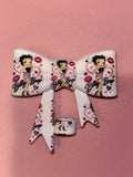 Betty Boop Pink Hearts & Kisses - Bow