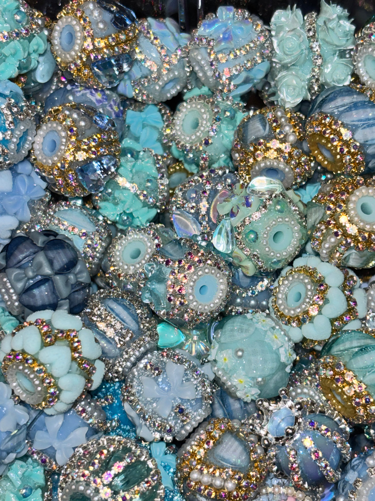 Light Blue Fancy Beads - Mix Pack (6pcs)