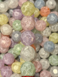 Pastel Floral Lace Faceted Beads - Mix (10pcs)