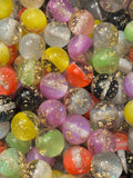 Multicolor Gold Fleck Round - 16 Beads (10pcs)