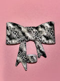 Black & Gray Leopard Swirls - Bow