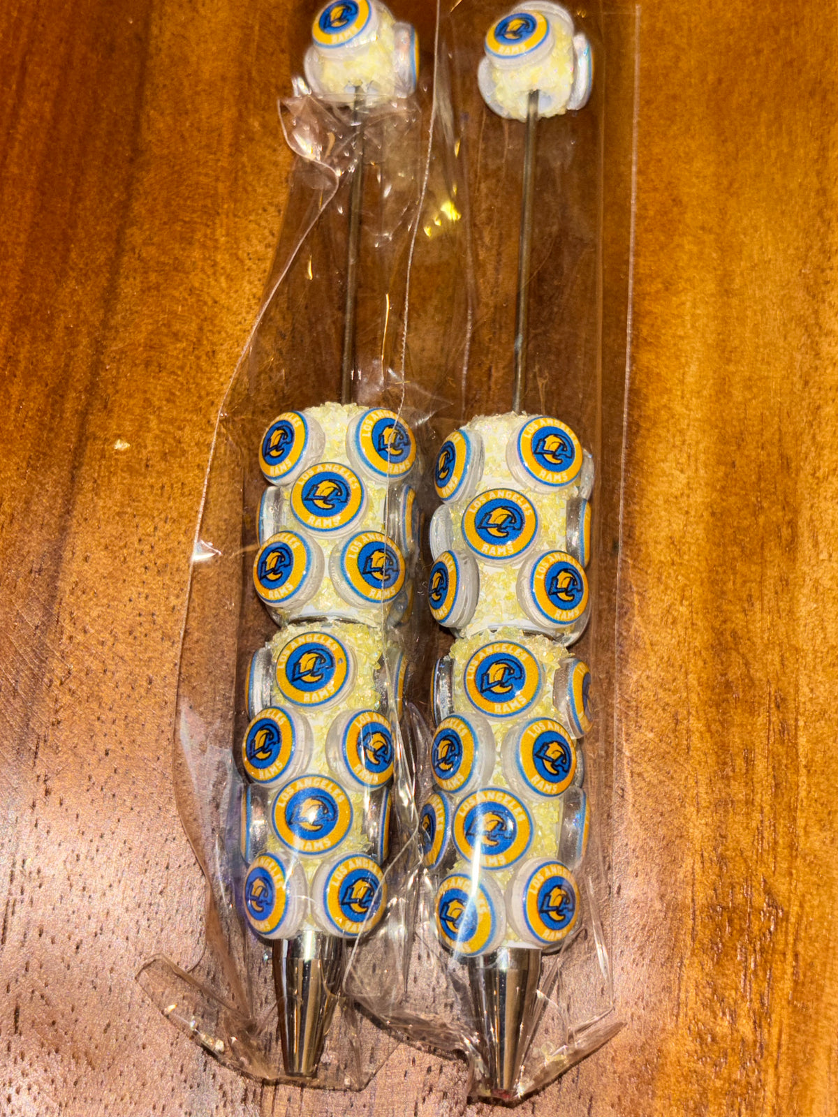 Blue & Gold Circular Emblem White Sparkle - Pen