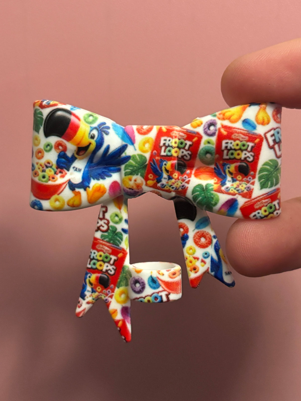 Fruit Loops Toucan Sam & Rainbow Cereal Collage - Bow