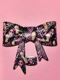 Ghostface Coffee & Screams Pink Checkerboard - Bow