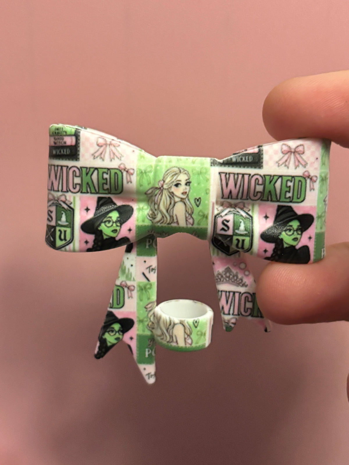 Wicked Pink & Green - Bow
