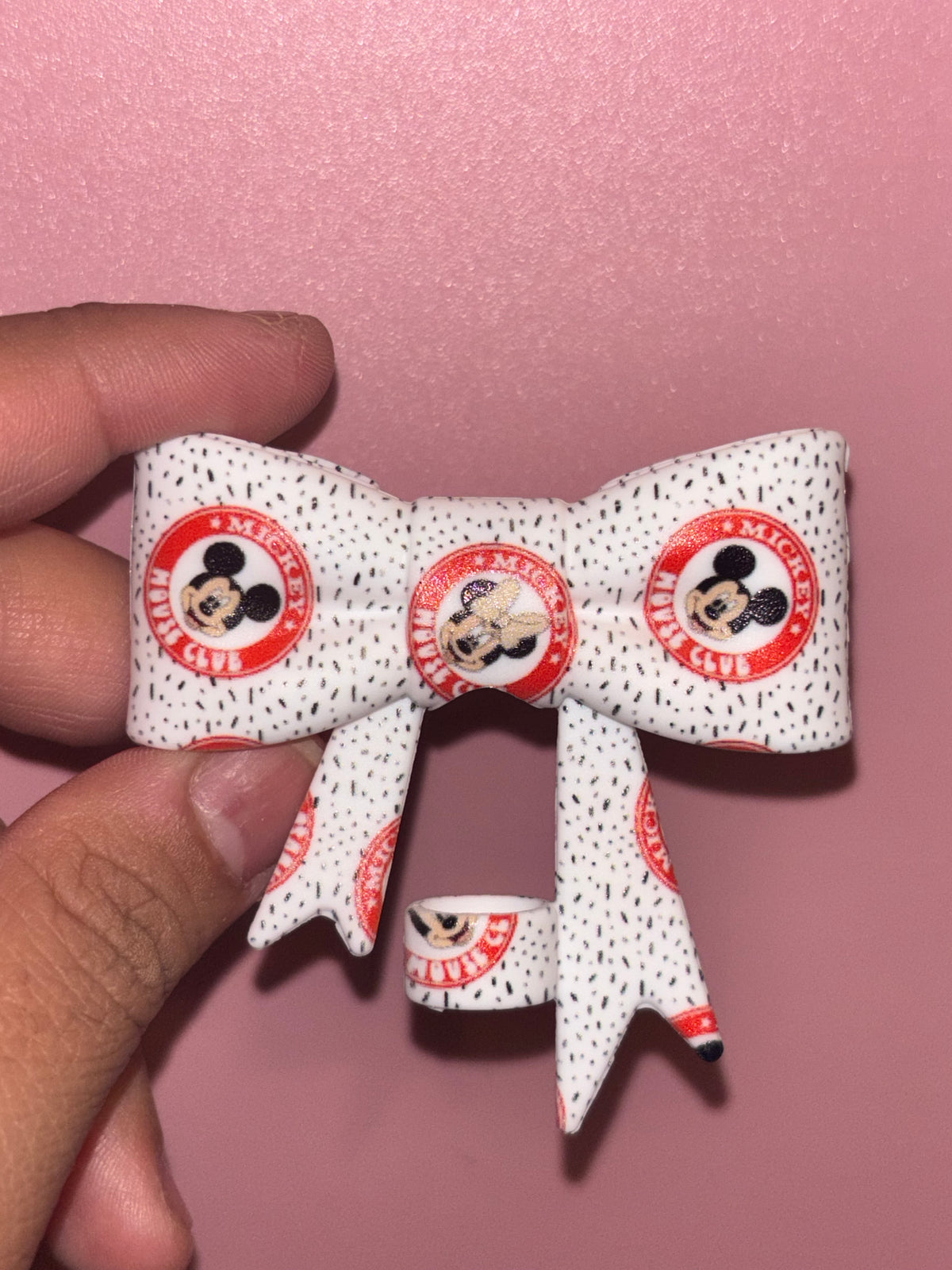 Mickey Mouse Club Red Badges - Bow