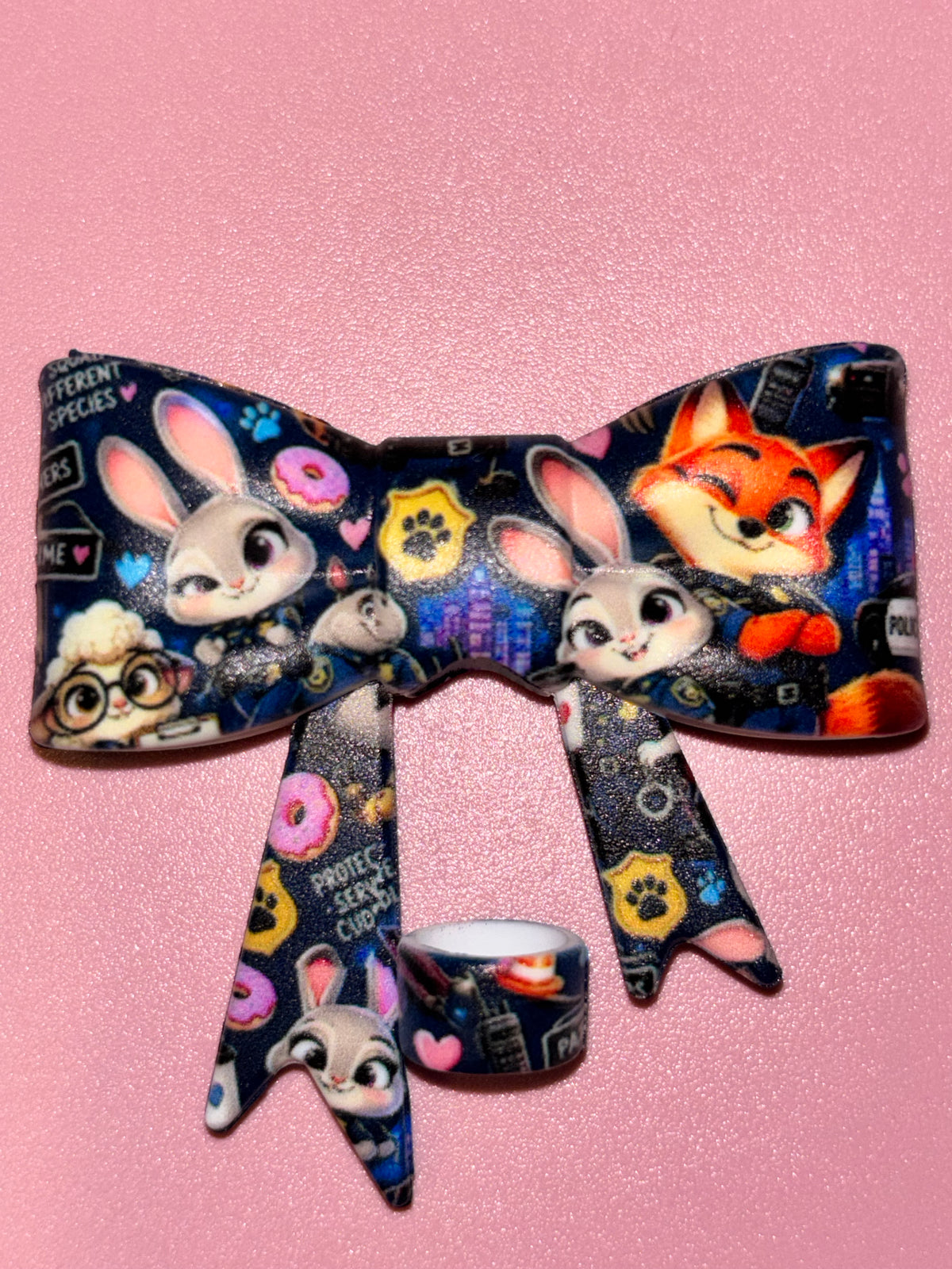 Zootopia Judy & Nick Police Collage - Bow