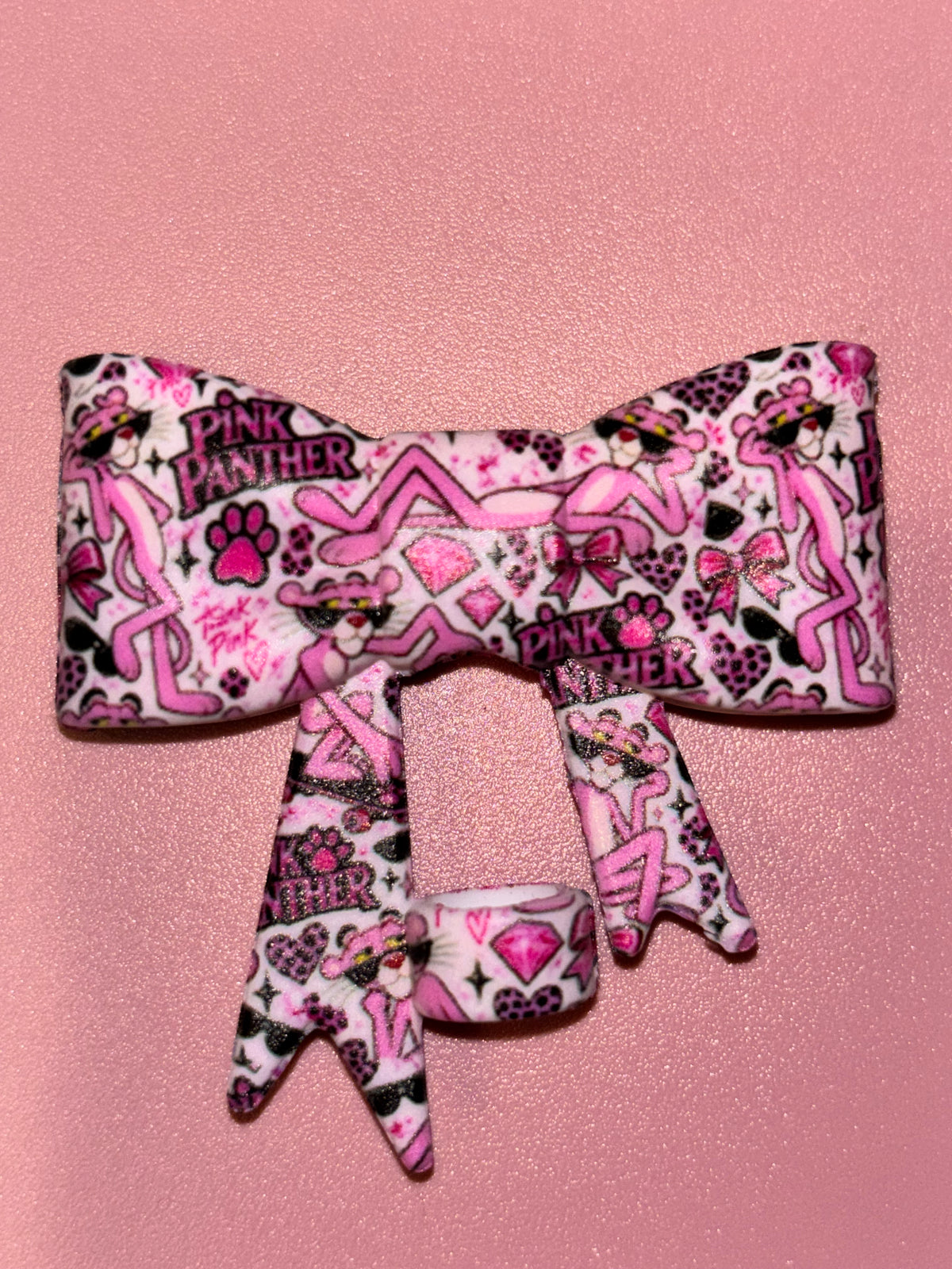 Pink Panther Leopard Hearts & Bows - Bow