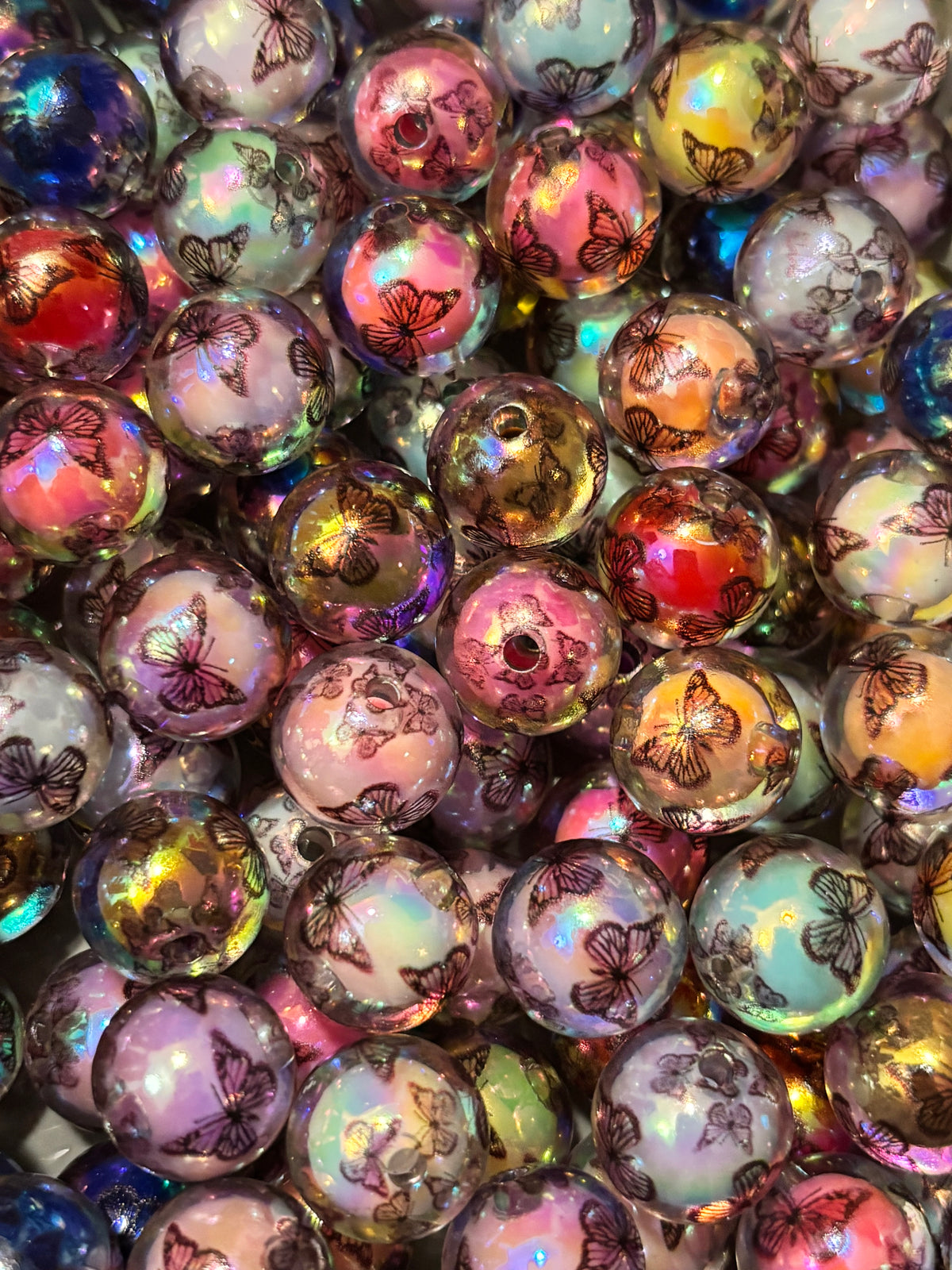 Multicolor Butterfly Shimmer 16mm (10pcs)