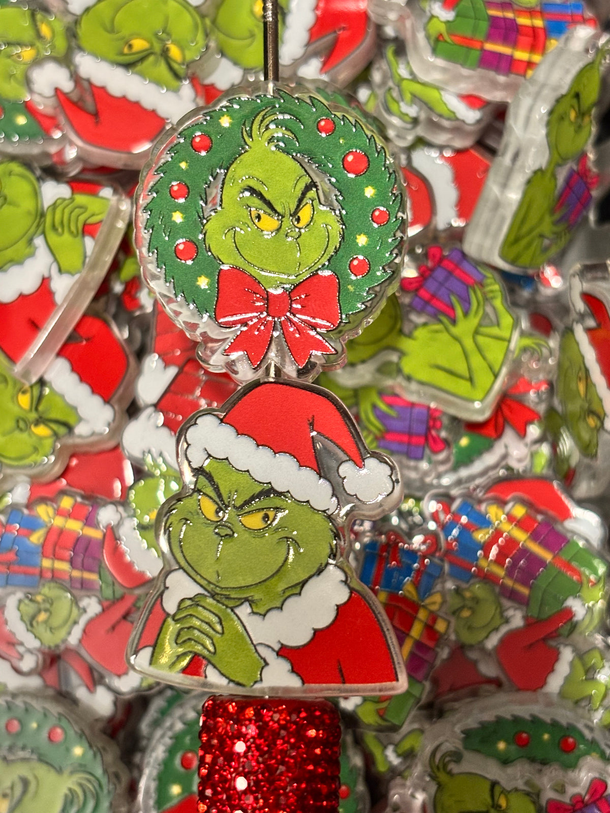 Grinch Christmas Wreath & Santa Large Size Beads - Mix Pack (5pcs)