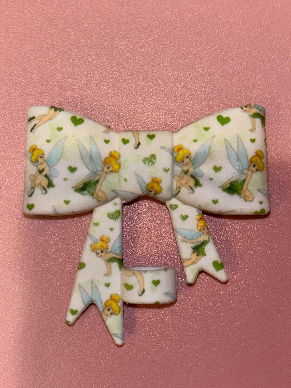 Tinker Bell & Green Hearts - Bow