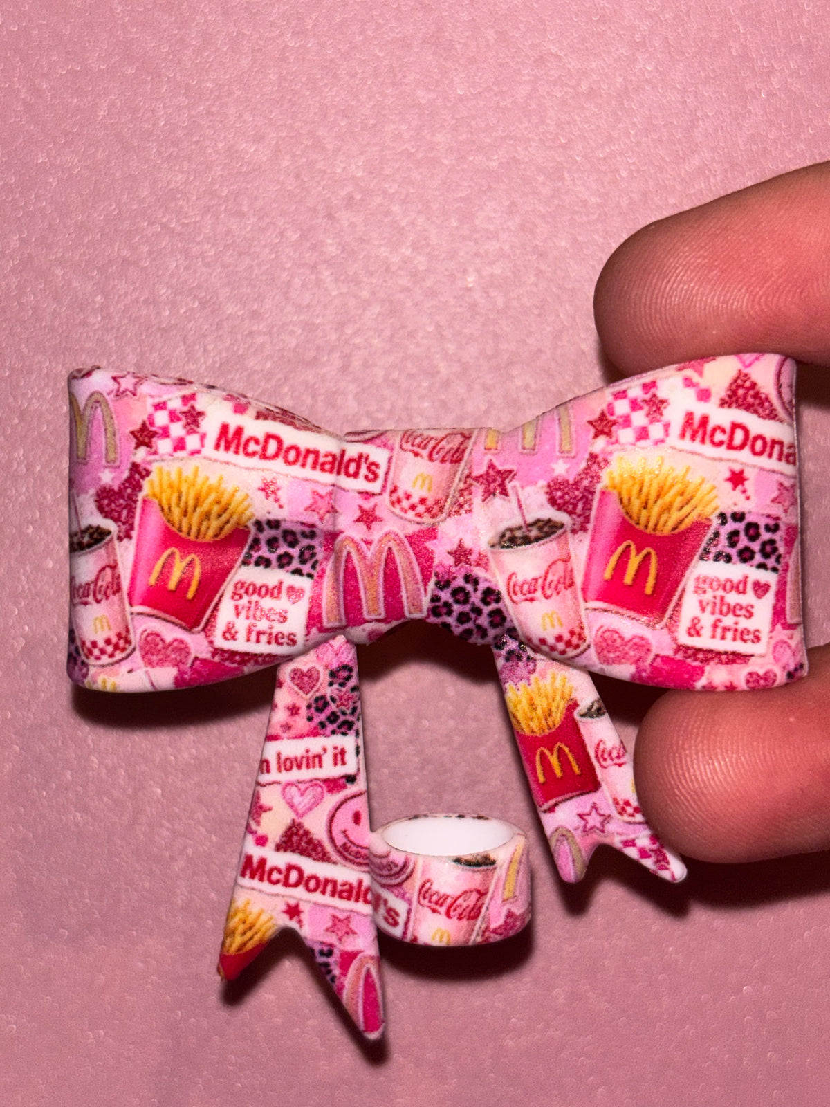 McDonald’s Pink Fries & Leopard Collage - Bow