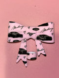 Ford Mustang Black Cars & Pink Hearts - Bow
