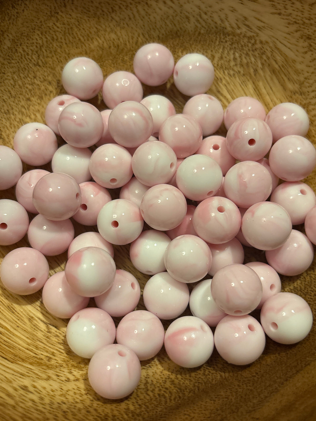 Liquid Pink Marble 15mm - Sold by Piece