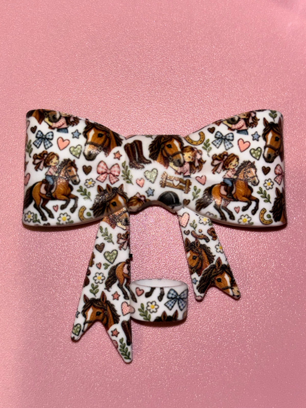 Horse Riding Pink Bows & Hearts - Bow