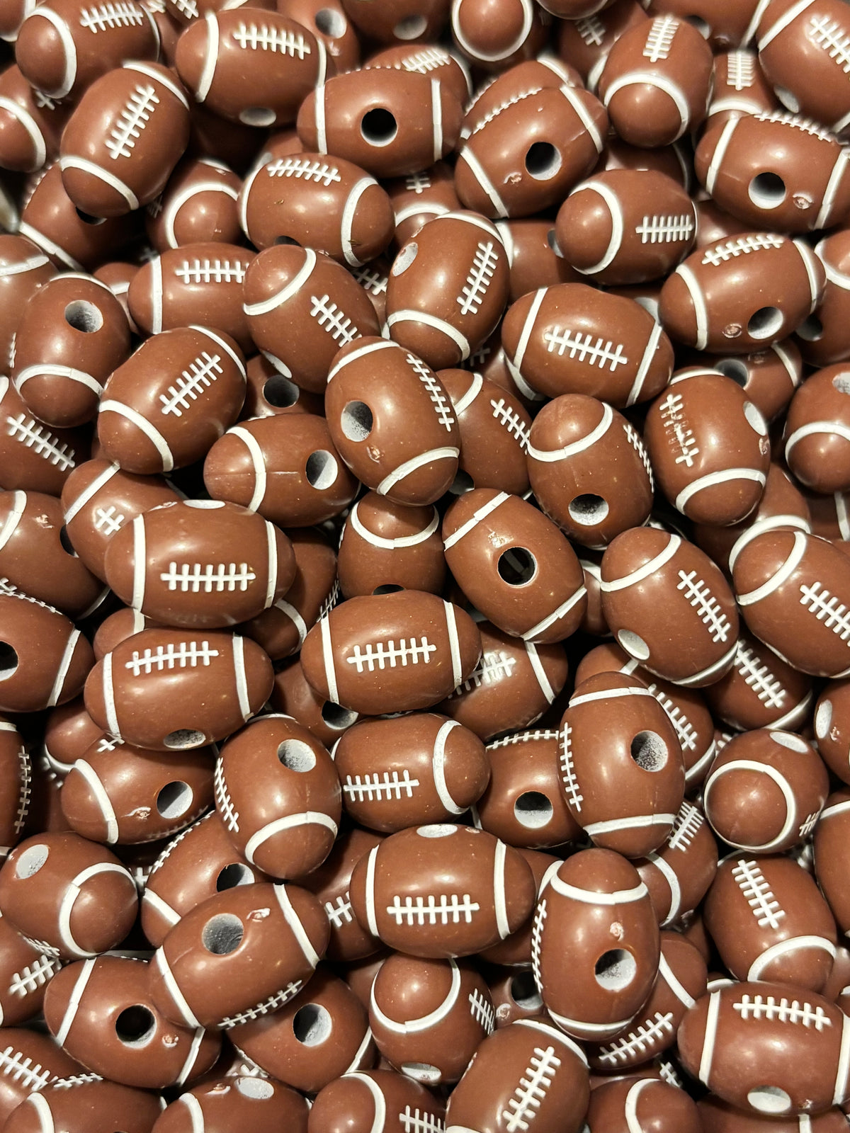 Brown Football Shaped Beads (10pcs)