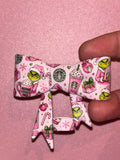 Resting Grinch Face Pink Coffee - Bow