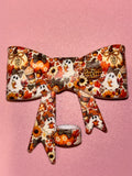 Fall Ghosts & Leopard Pumpkins - Bow