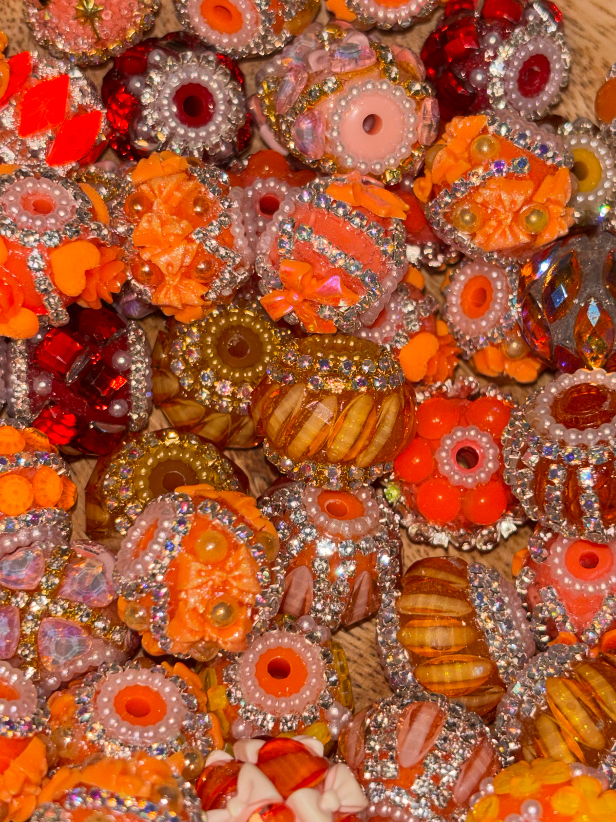 Orange Fancy Beads - Mix Pack (6pcs)