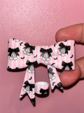 Ghosts Black Bows & Pink Stripes - Bow