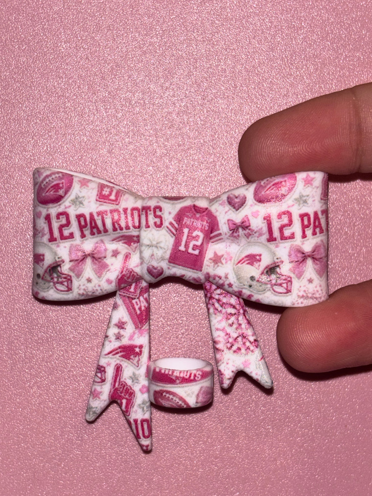 New England Patriots Pink Jersey & Bows - Bow