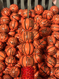 Orange Basketball Round Beads (10pcs)